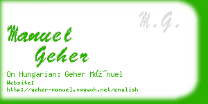 manuel geher business card